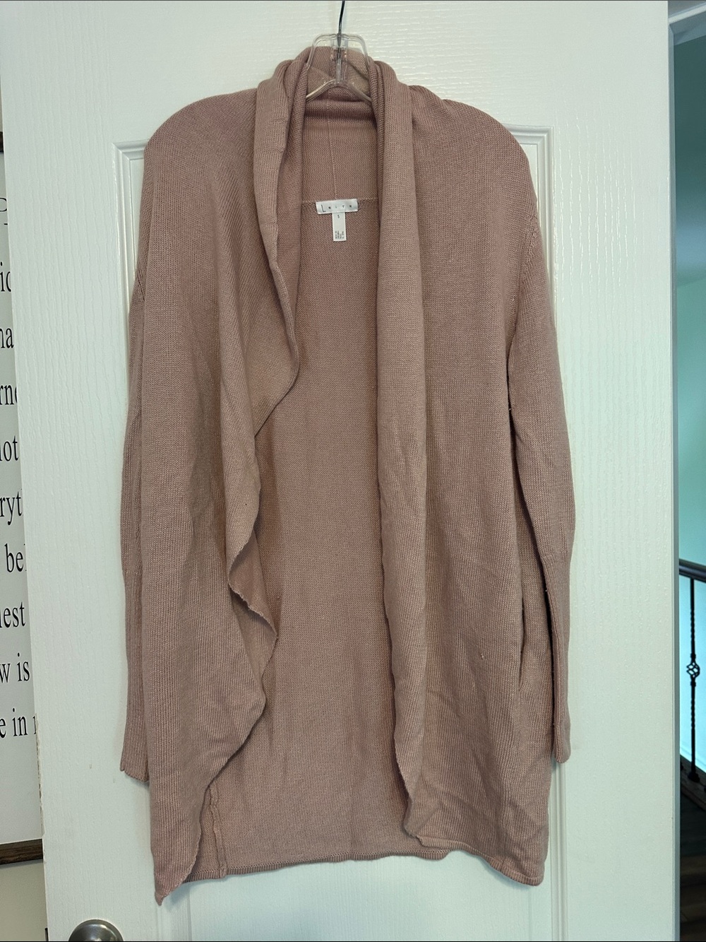 Leith Dusty Pink Shawl collar cardigan Size S